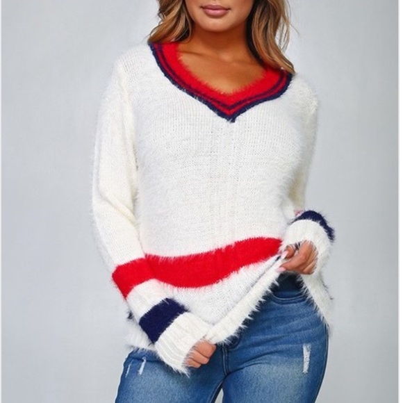 ✨Fuzzy V-Neck Sweater - Picture 5 of 5